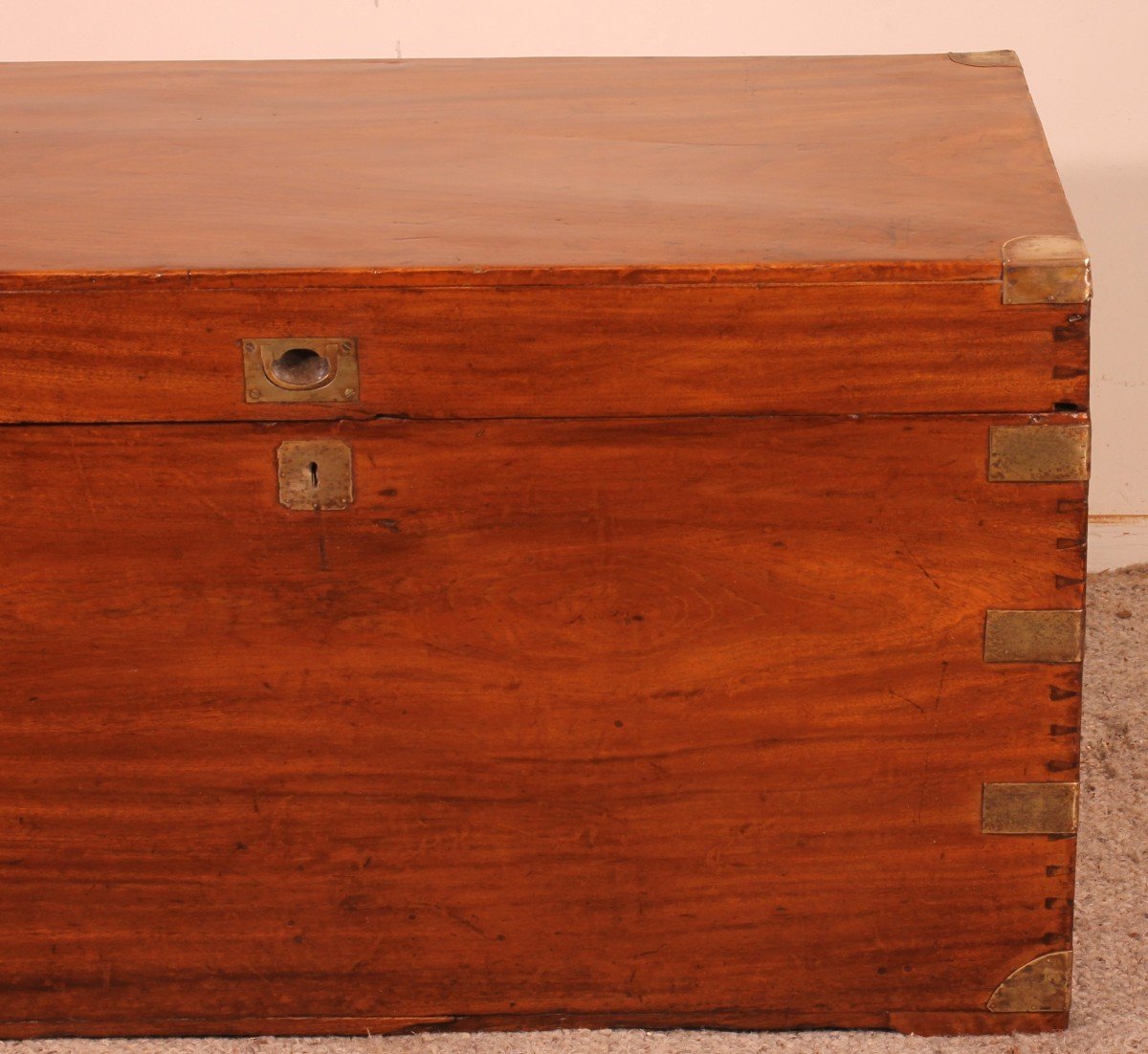 Large Marine Chest In Camphor From The 19th Century-photo-3