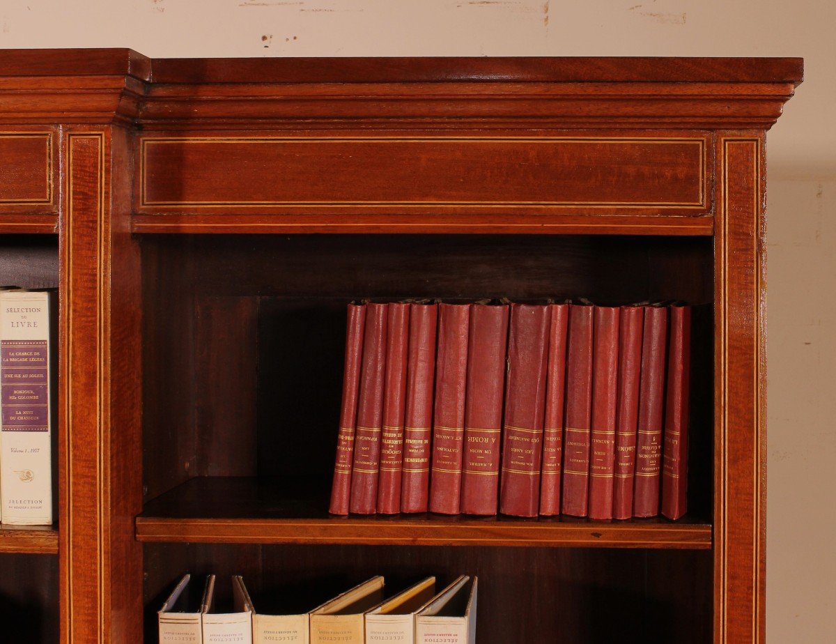 Large Open Bookcase In Mahogany From The 19th Century-photo-4