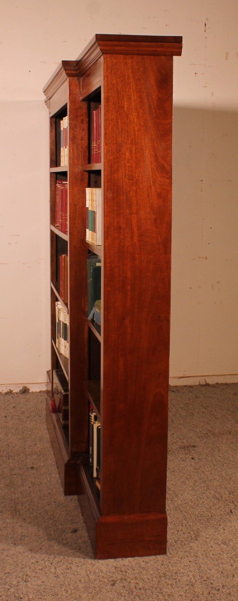 Large Open Bookcase In Mahogany From The 19th Century-photo-3