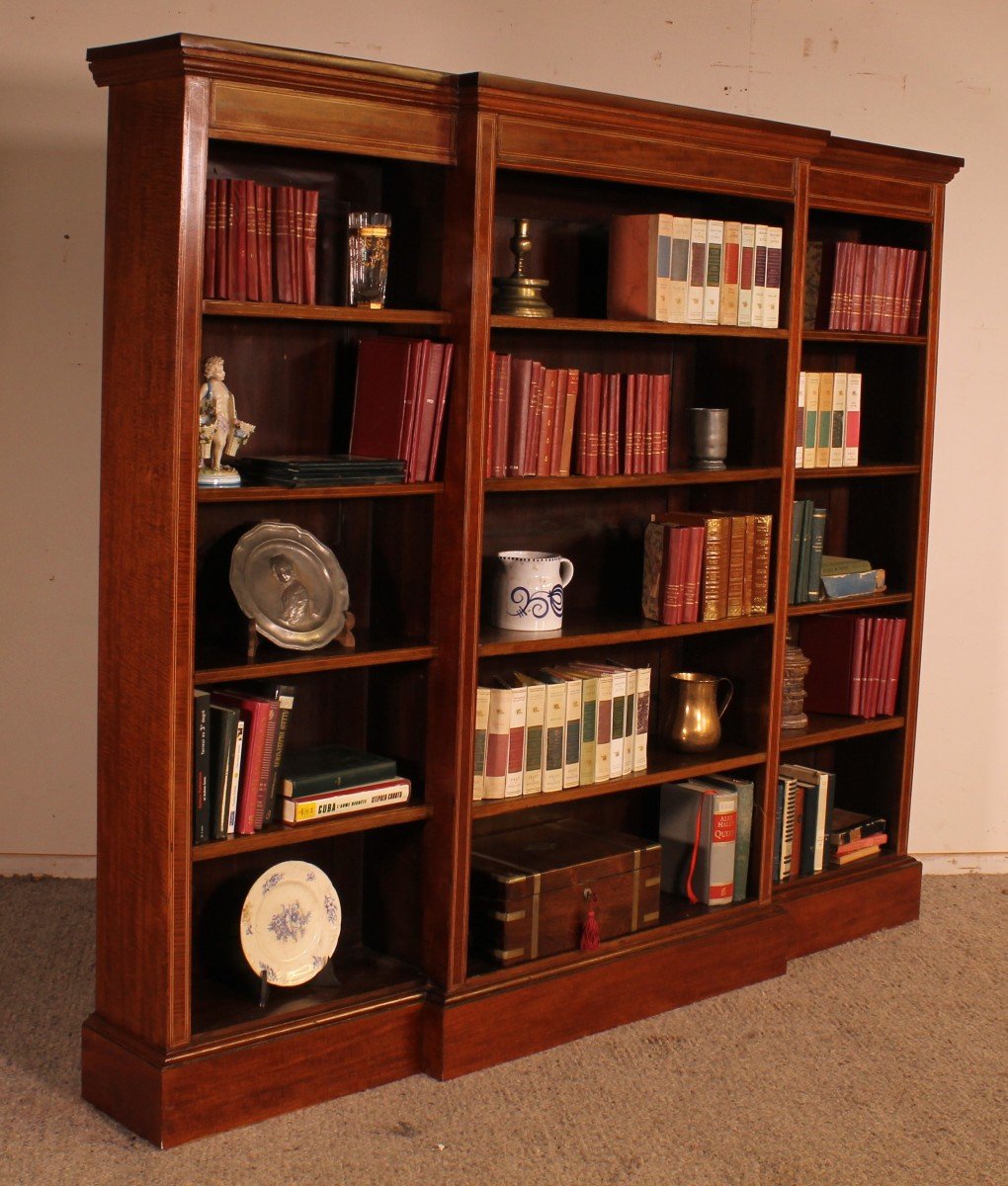 Large Open Bookcase In Mahogany From The 19th Century-photo-6