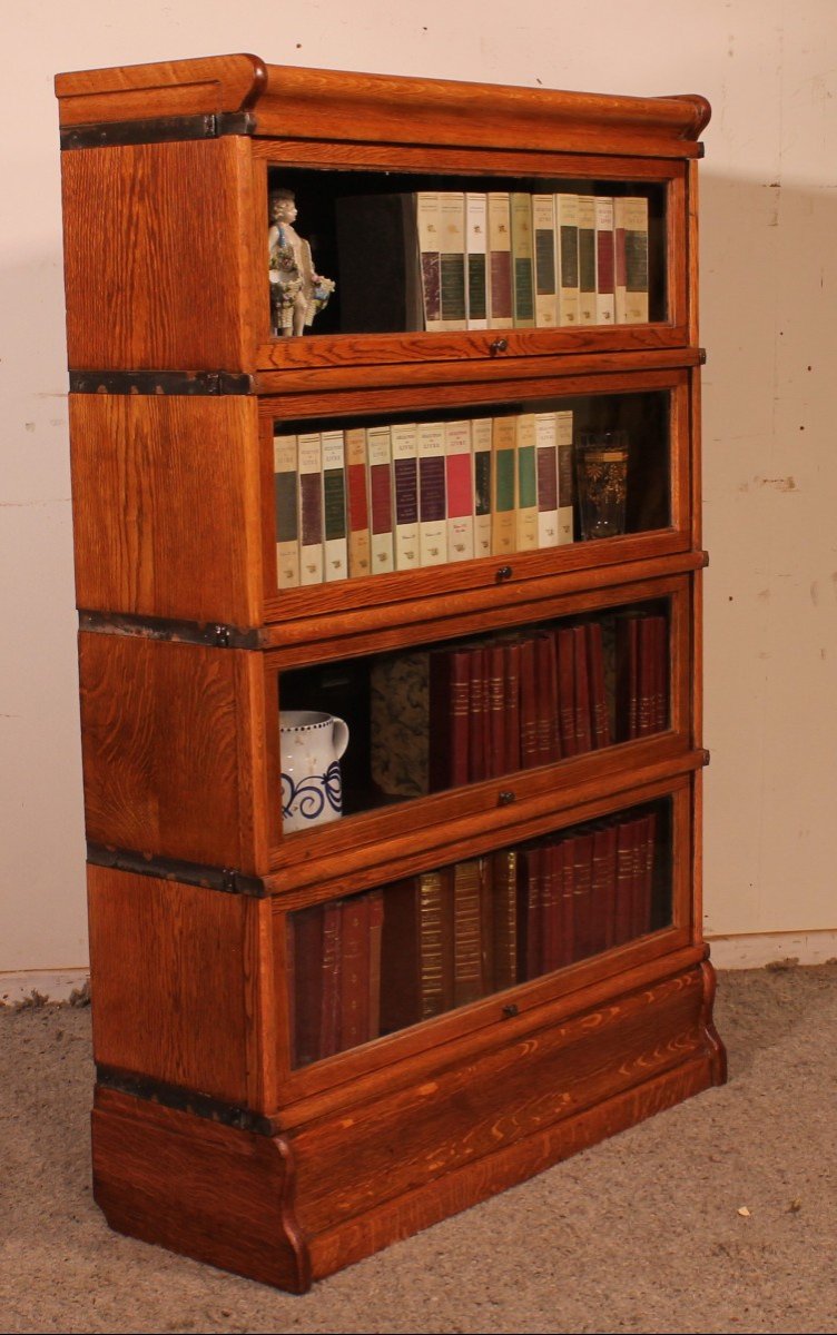 Globe Wernicke Bookcase In Oak Of 4 Elements -photo-4