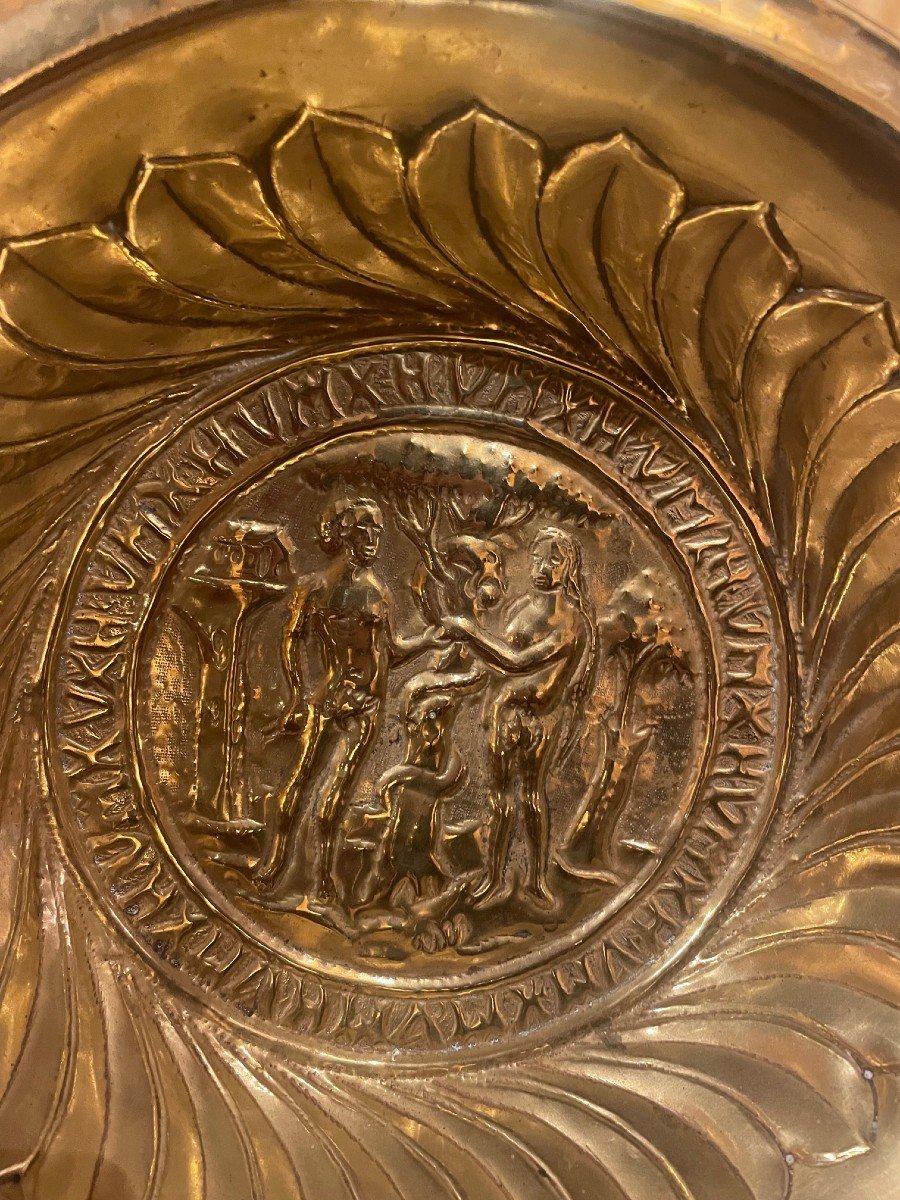 Rare Plat d'Offrandes Ou Bassin Allemagne-16° Siècle-photo-2