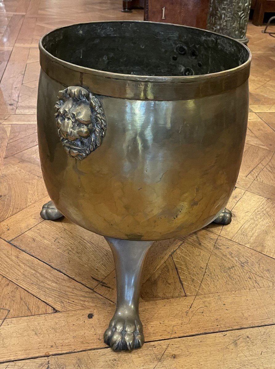 Brass Coal Bucket - 19th Century England-photo-4