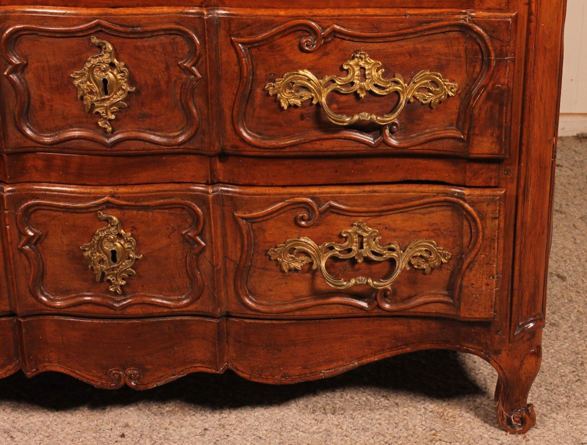 Commode Arbalète En Noyer 18° Siècle Louis XV-photo-3