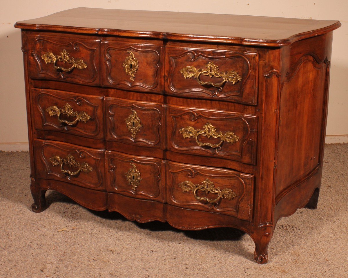 Crossbow Commode /  Chezt Of Drawers In Walnut 18 ° Century Louis XV-photo-4