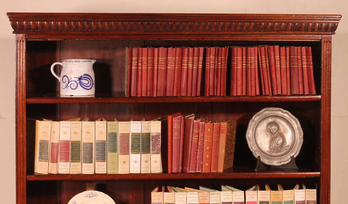 Open Bookcase In Mahogany  From The 19 ° Century-england-photo-3