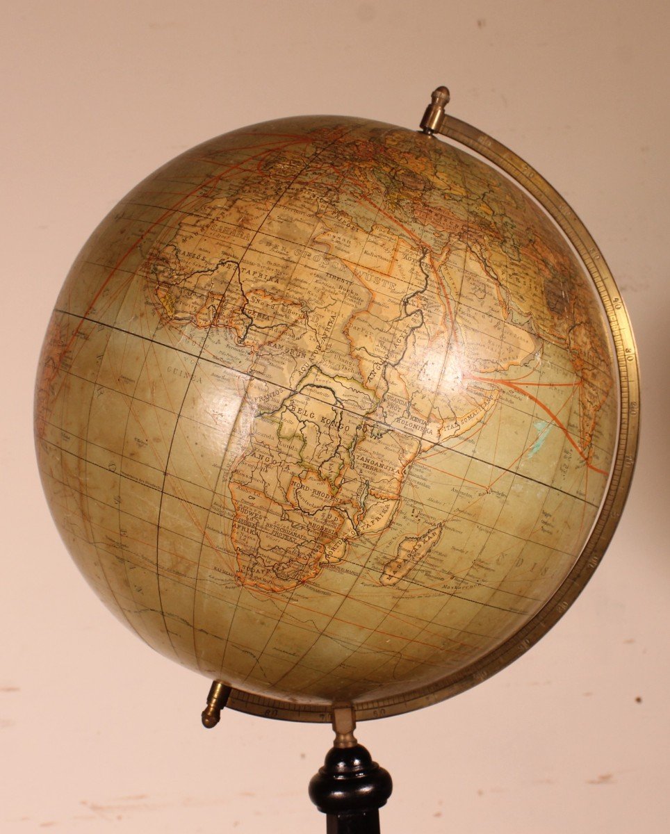 Large Terrestrial Globe From Handels Und Verkehrsglobus 69cm High-photo-3