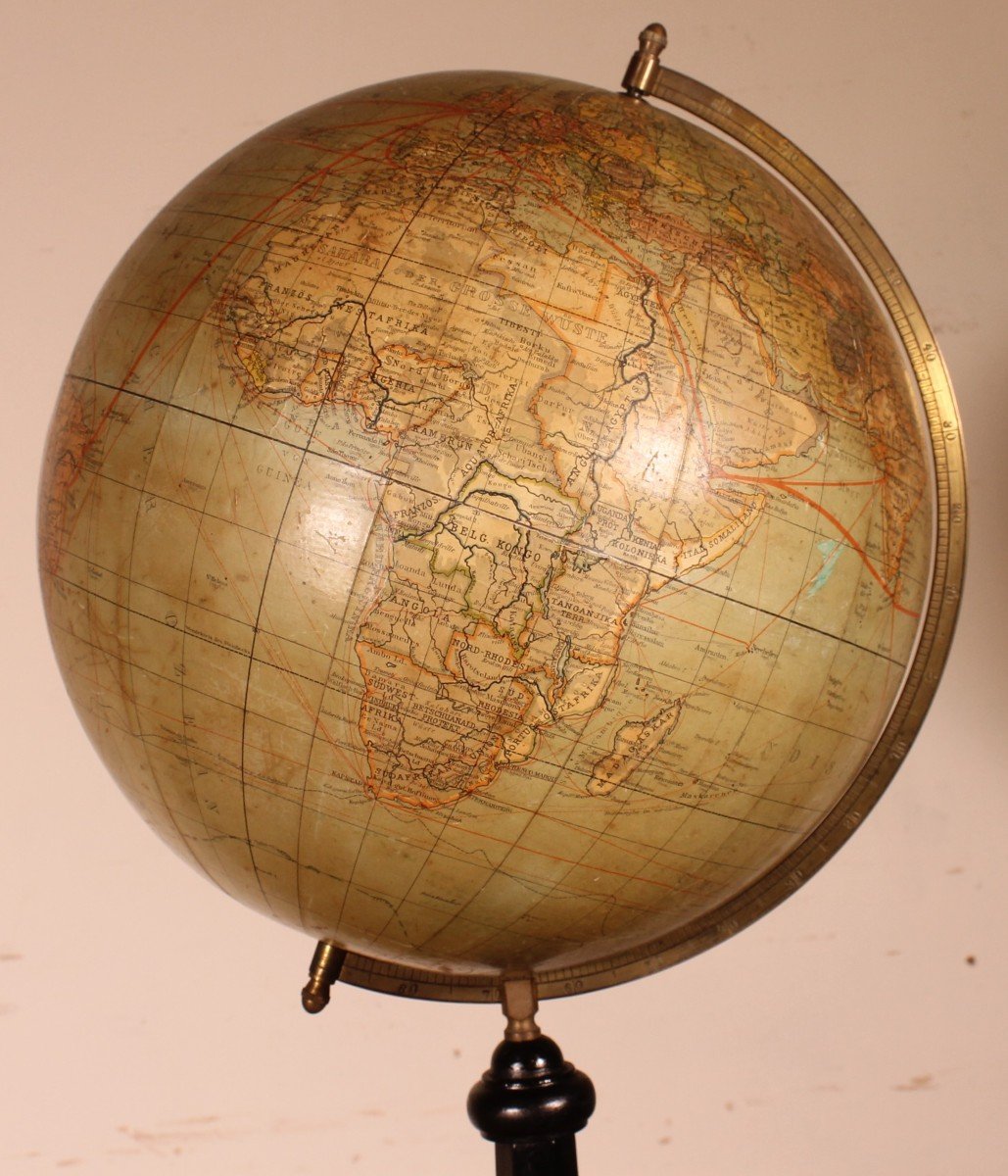 Large Terrestrial Globe From Handels Und Verkehrsglobus 69cm High-photo-2