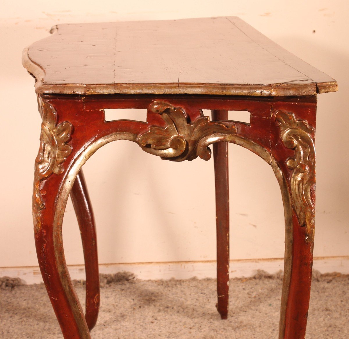 Louis XV Console In Polychrome Wood - 18th Century - Italy-photo-3