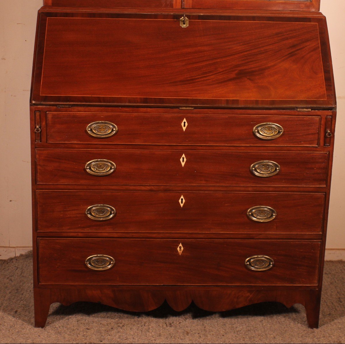  Secretary From The Beginning Of The 19th Century In Mahogany- England-photo-3