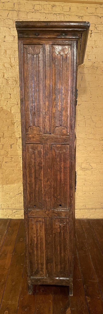 4 Portes époque Gothique En Chêne 15° Siècle-photo-8