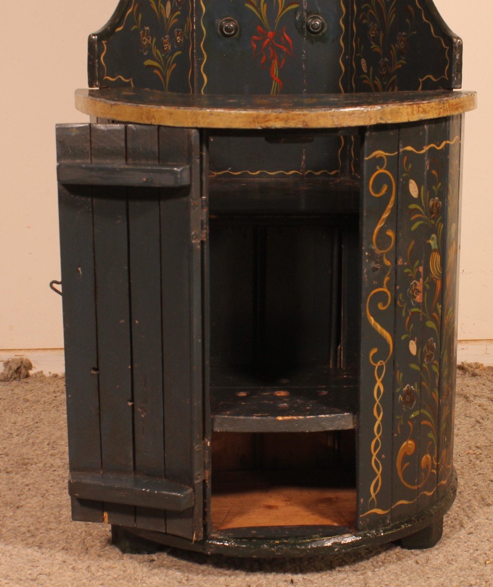Austrian Children's Chair In Polychrome Wood Circa 1800-photo-4
