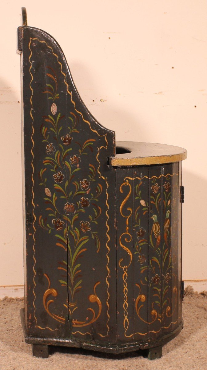 Austrian Children's Chair In Polychrome Wood Circa 1800-photo-3