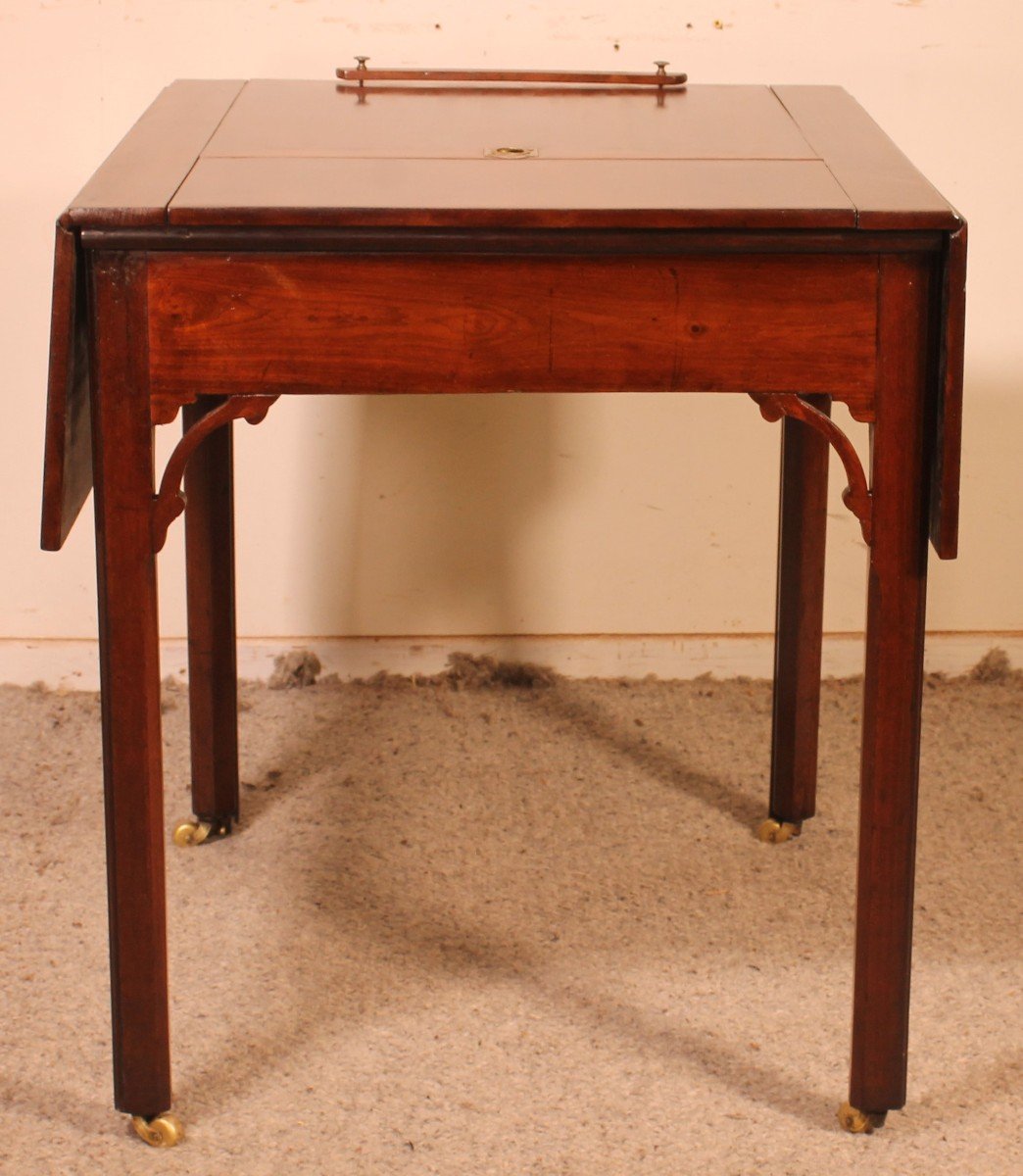 Architect's Table Circa 1760 In Mahogany With Mechanism Chippendale Period-photo-5