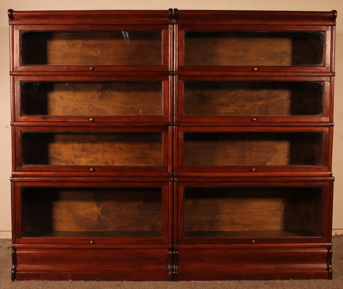 Pair Of Globe Wernicke Bookcases In Mahogany-19th Century-photo-1