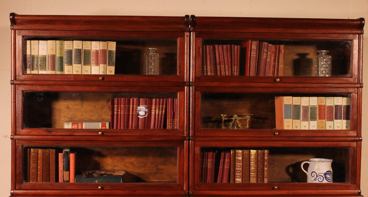 Pair Of Globe Wernicke Bookcases In Mahogany-19th Century-photo-3