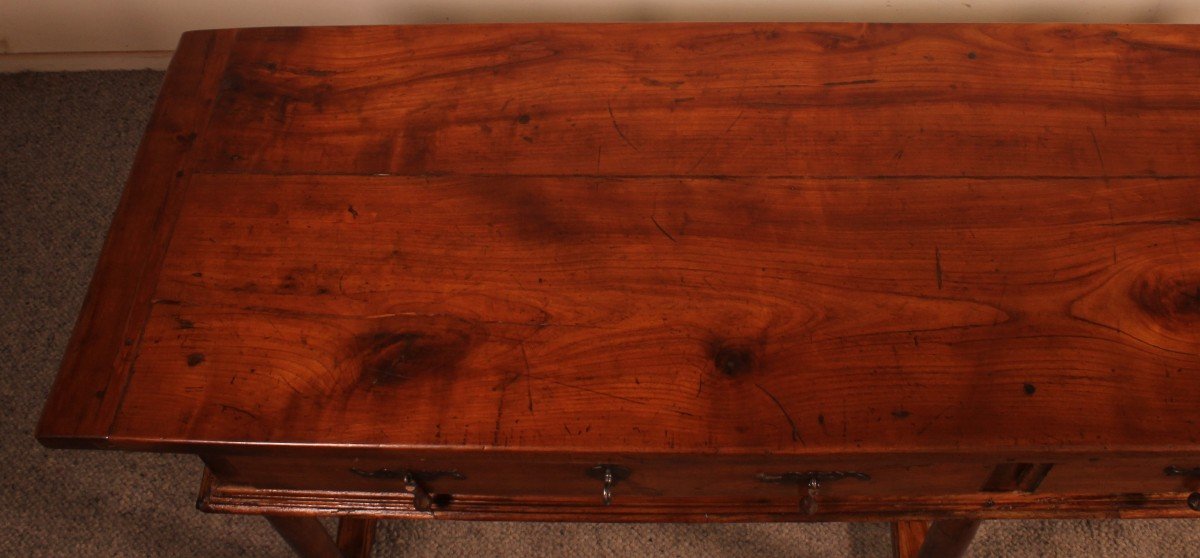 Large Spanish Console With 6 Feet -17° Century In Cherry Wood-photo-8