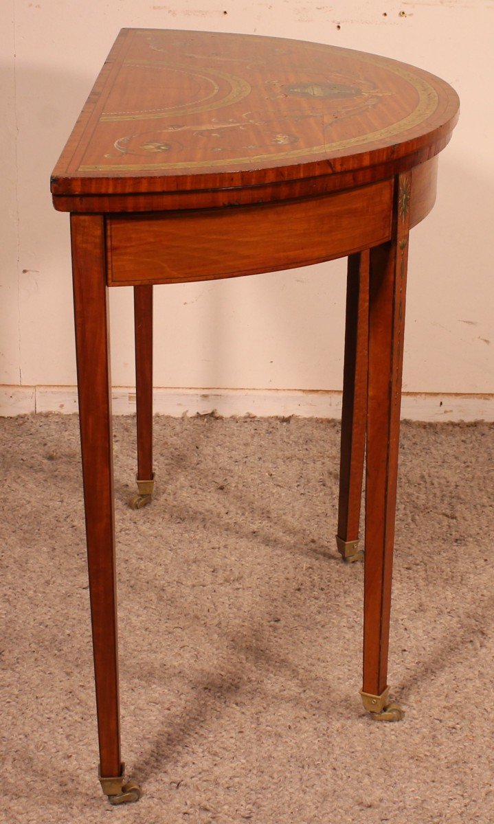 Console En Bois Satiné Et Polychrome - Irelande Circa 1790-photo-4