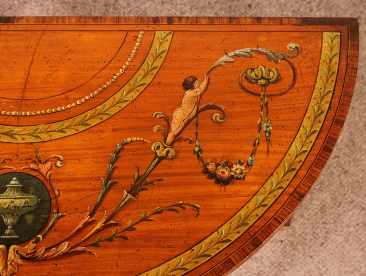 Console En Bois Satiné Et Polychrome - Irelande Circa 1790-photo-7