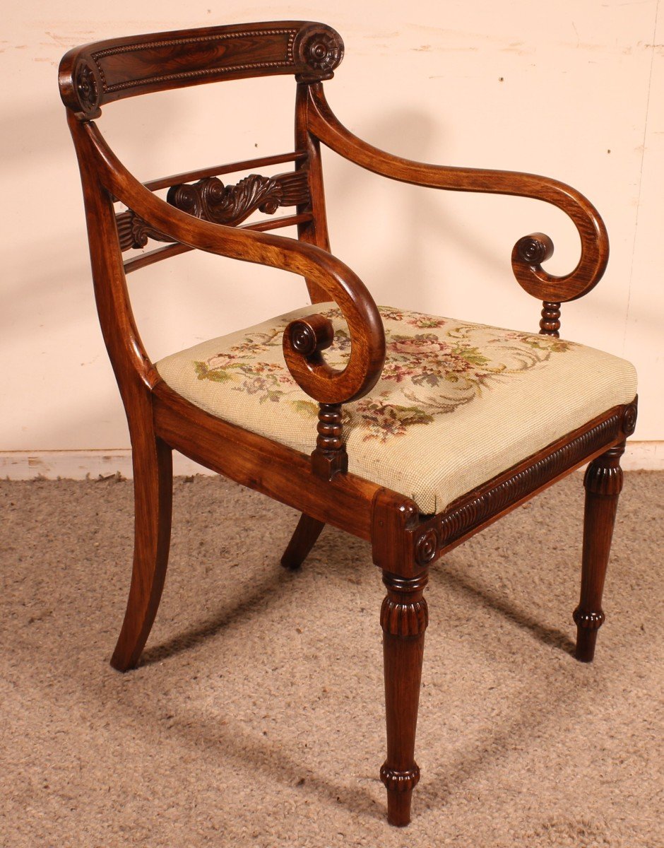 Armchair In Rosewood Regency Period Circa 1810