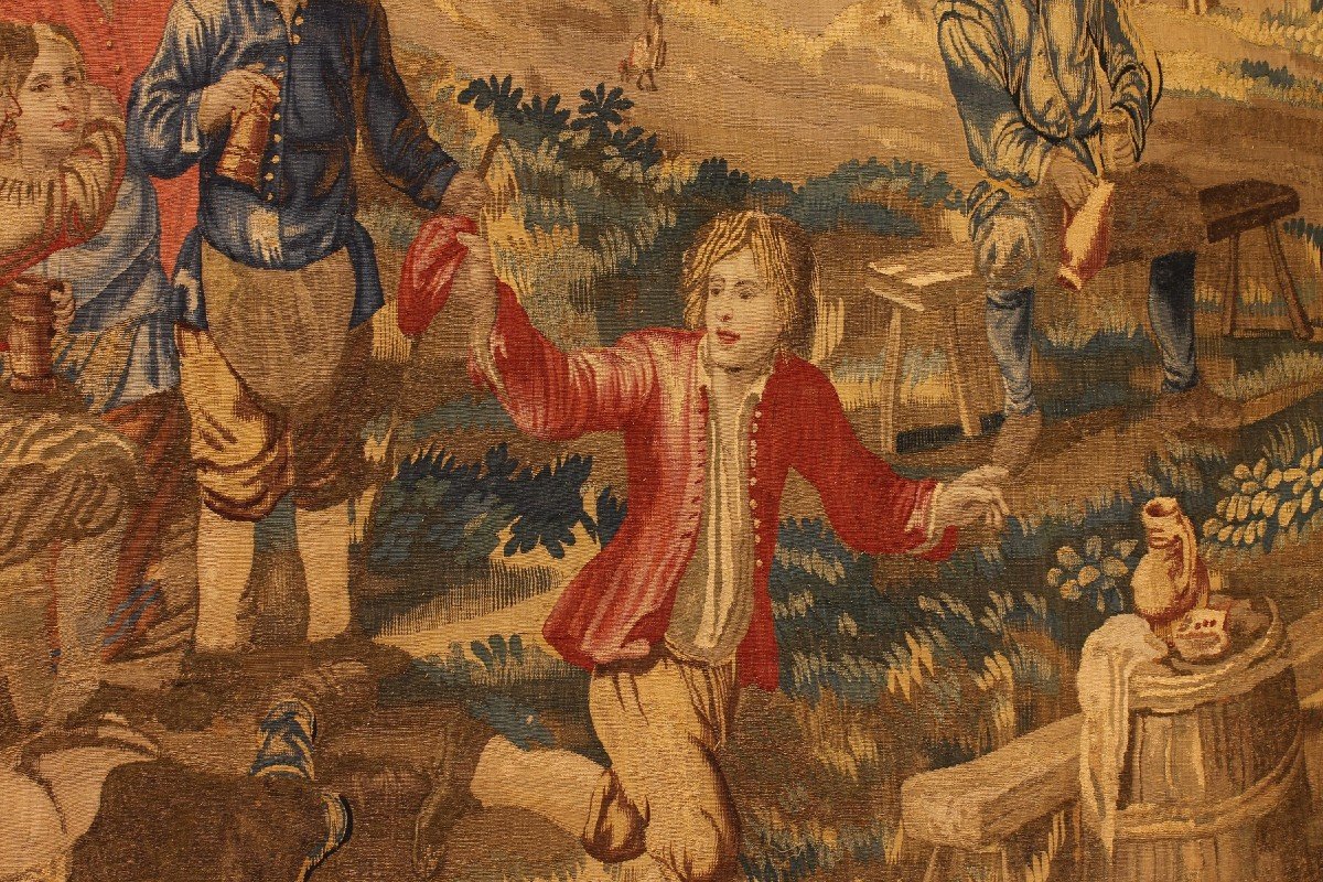 Brussels Tapestry After Teniers Circa 1700-photo-6