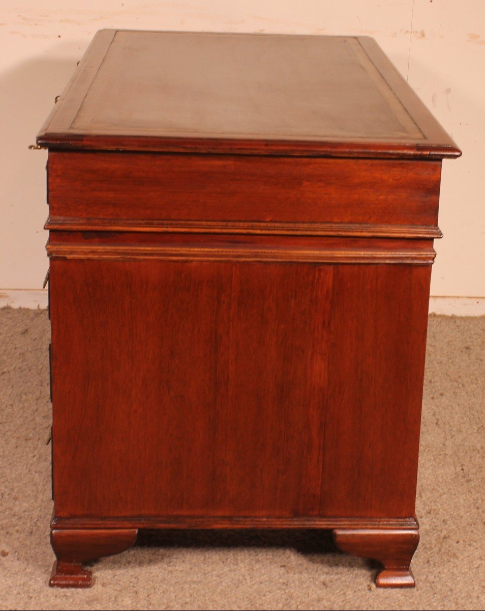 Small Mahogany Pedestal Desk From The 19 ° Century-photo-1