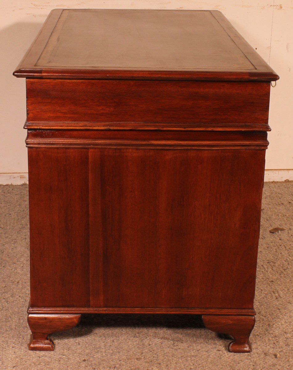 Small Mahogany Pedestal Desk From The 19 ° Century-photo-3