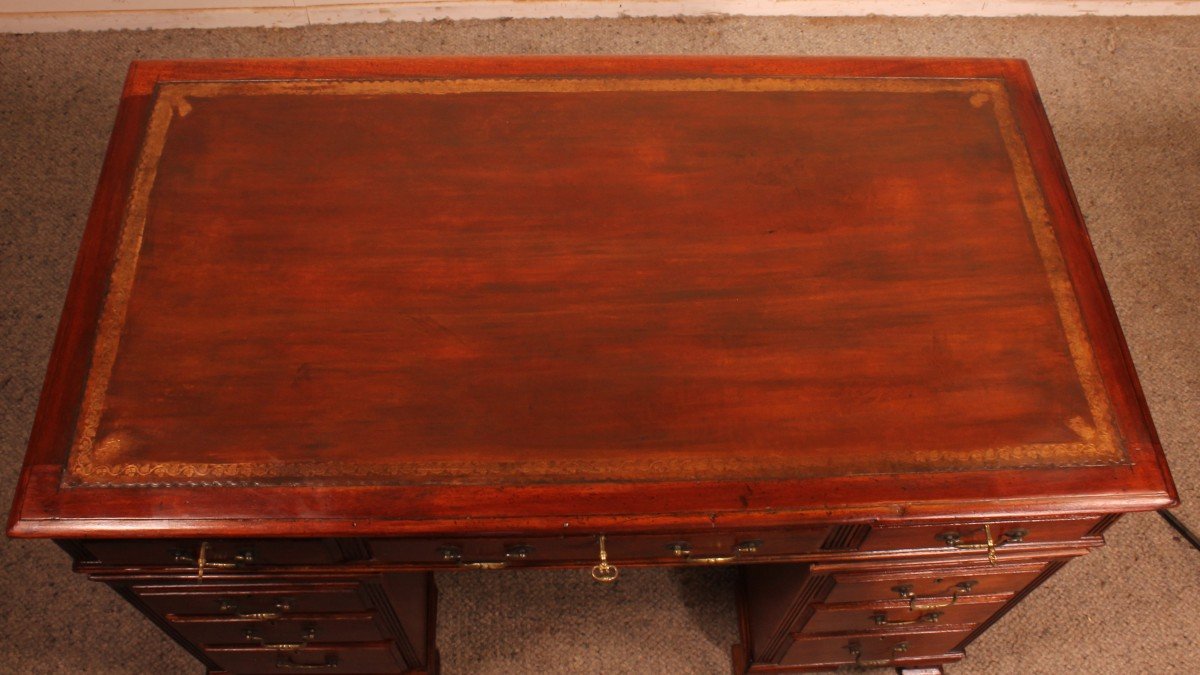 Small Mahogany Pedestal Desk From The 19 ° Century-photo-5