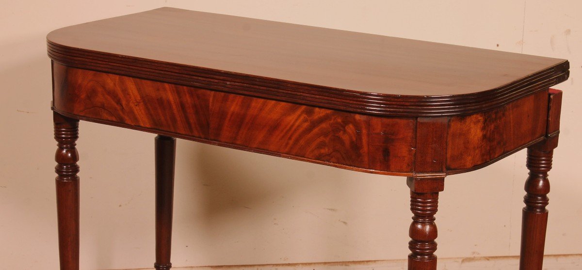 19th Century Console Or Game Table In Mahogany-photo-5