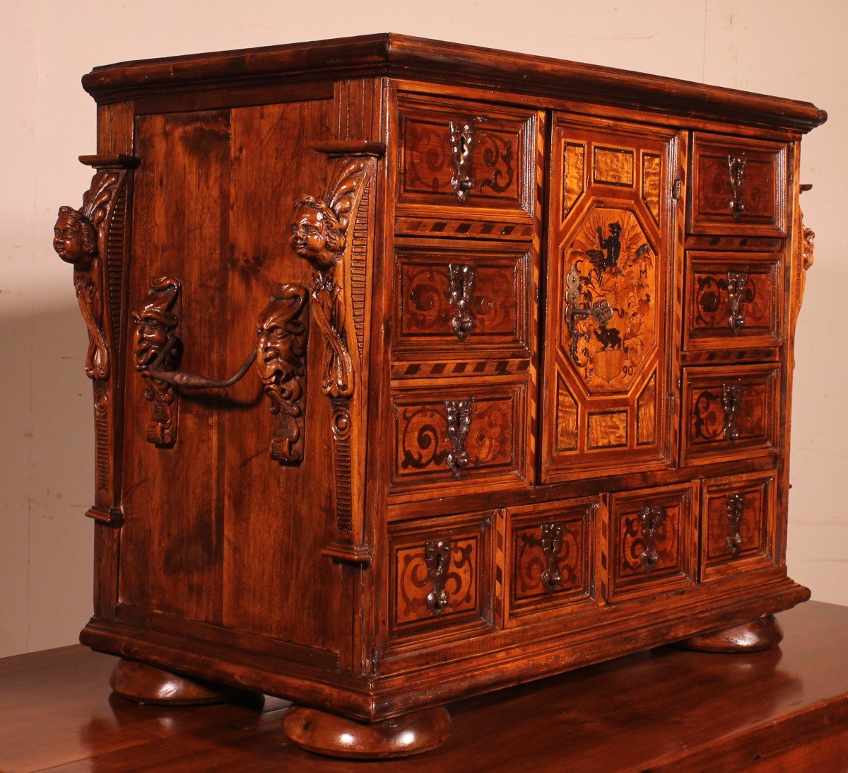 Black Forest Cabinet Dated 1590 With Its Base-photo-8