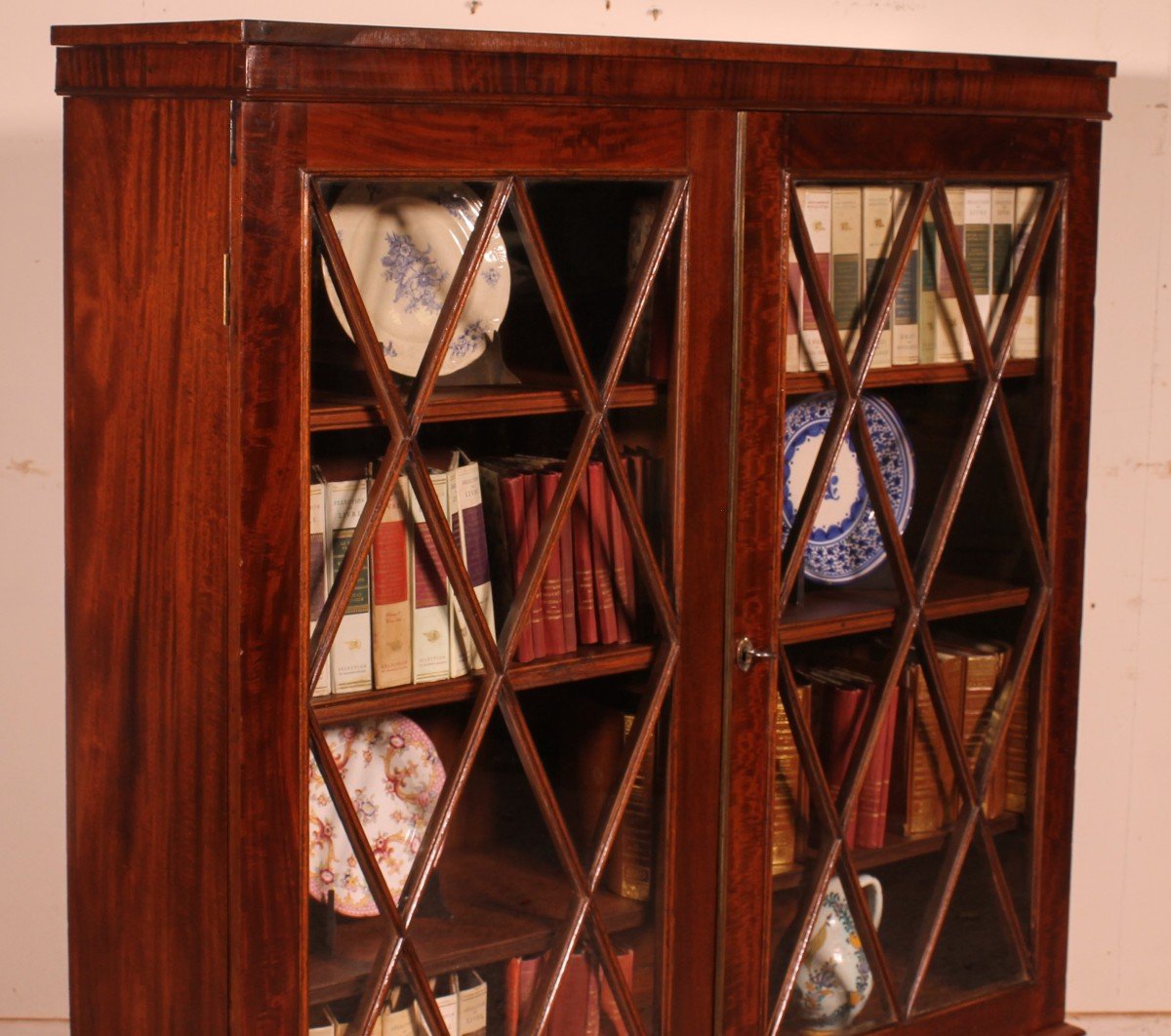 Mahogany Glazed Bookcase From The 19th Century - England-photo-4