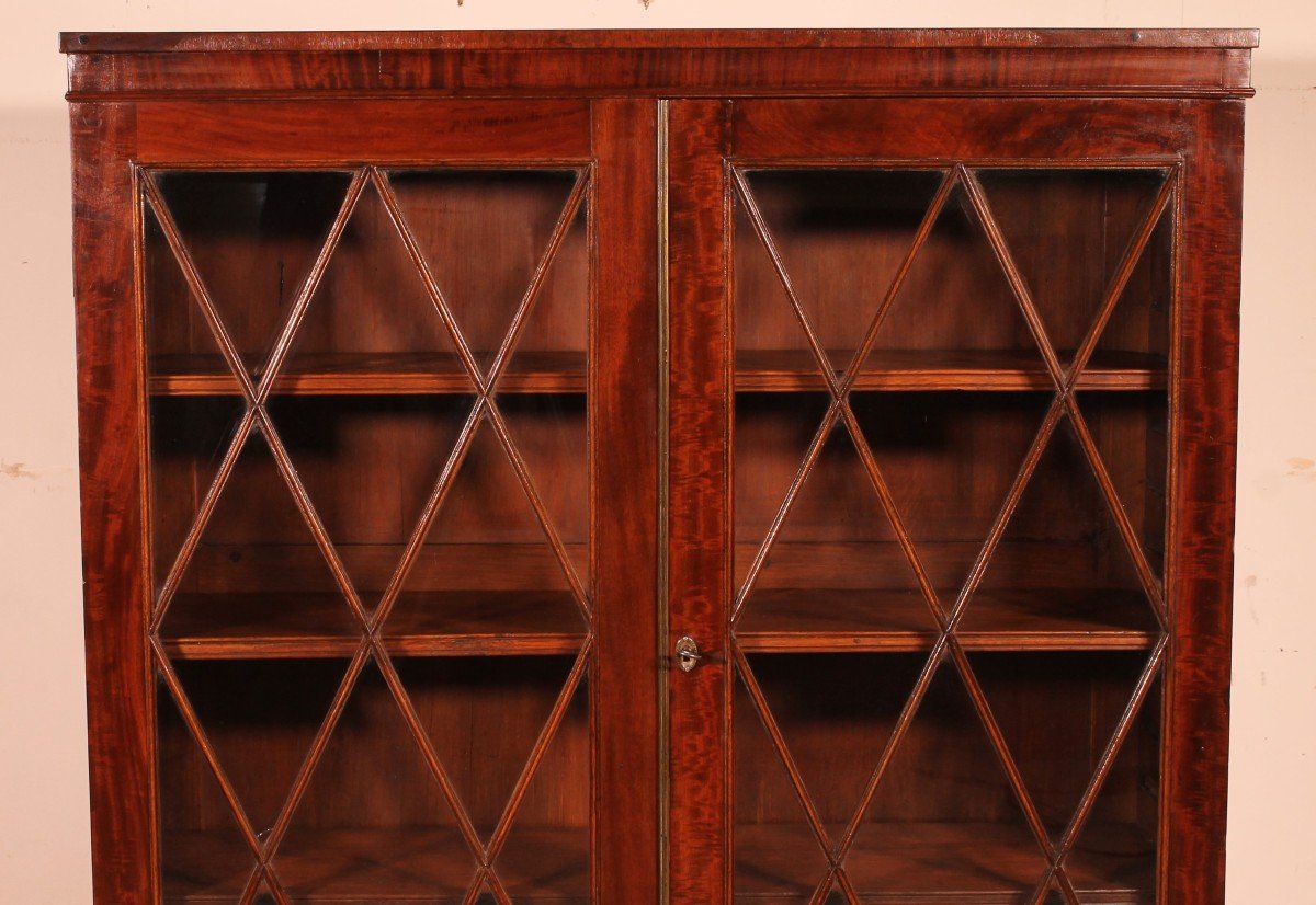 Mahogany Glazed Bookcase From The 19th Century - England-photo-3