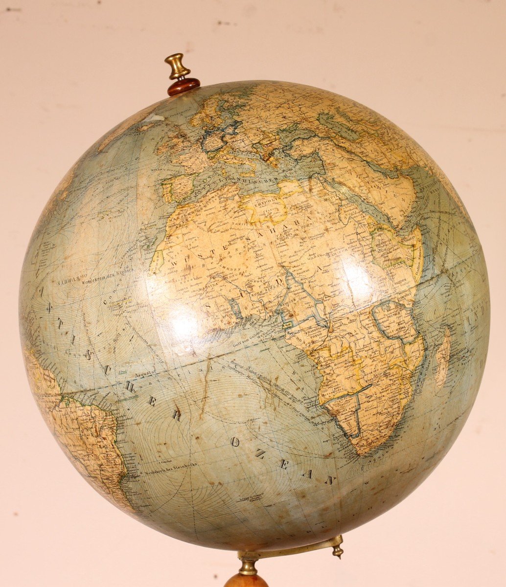 Globe Terrestre Erd Globus Du 19° Siècle-photo-3