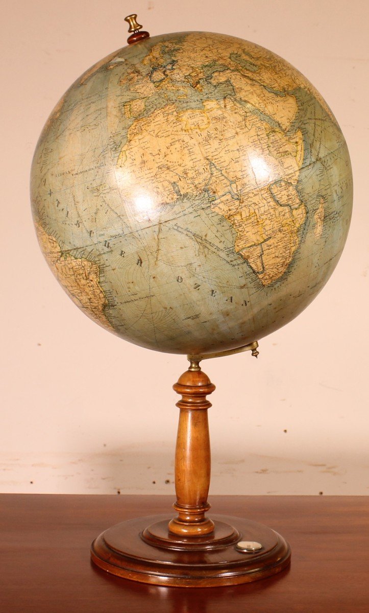 Globe Terrestre Erd Globus Du 19° Siècle