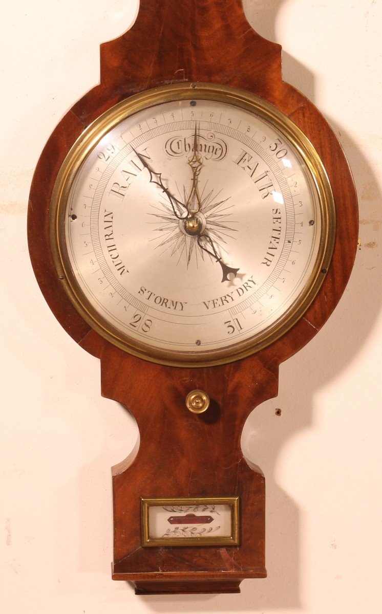 Barometer In Walnut-19th Century-photo-2
