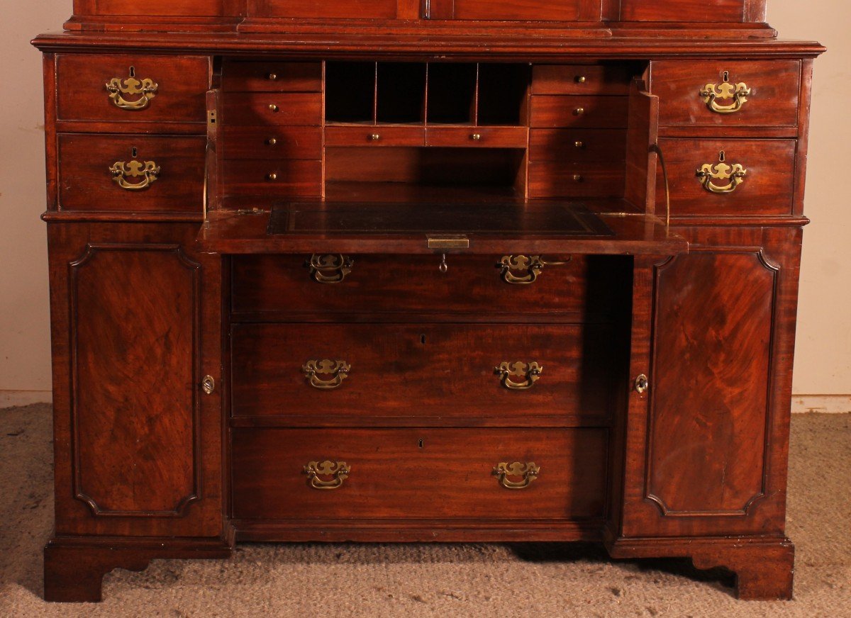 Mahogany Showcase Cabinet  Or Library From The 18th Century-photo-3