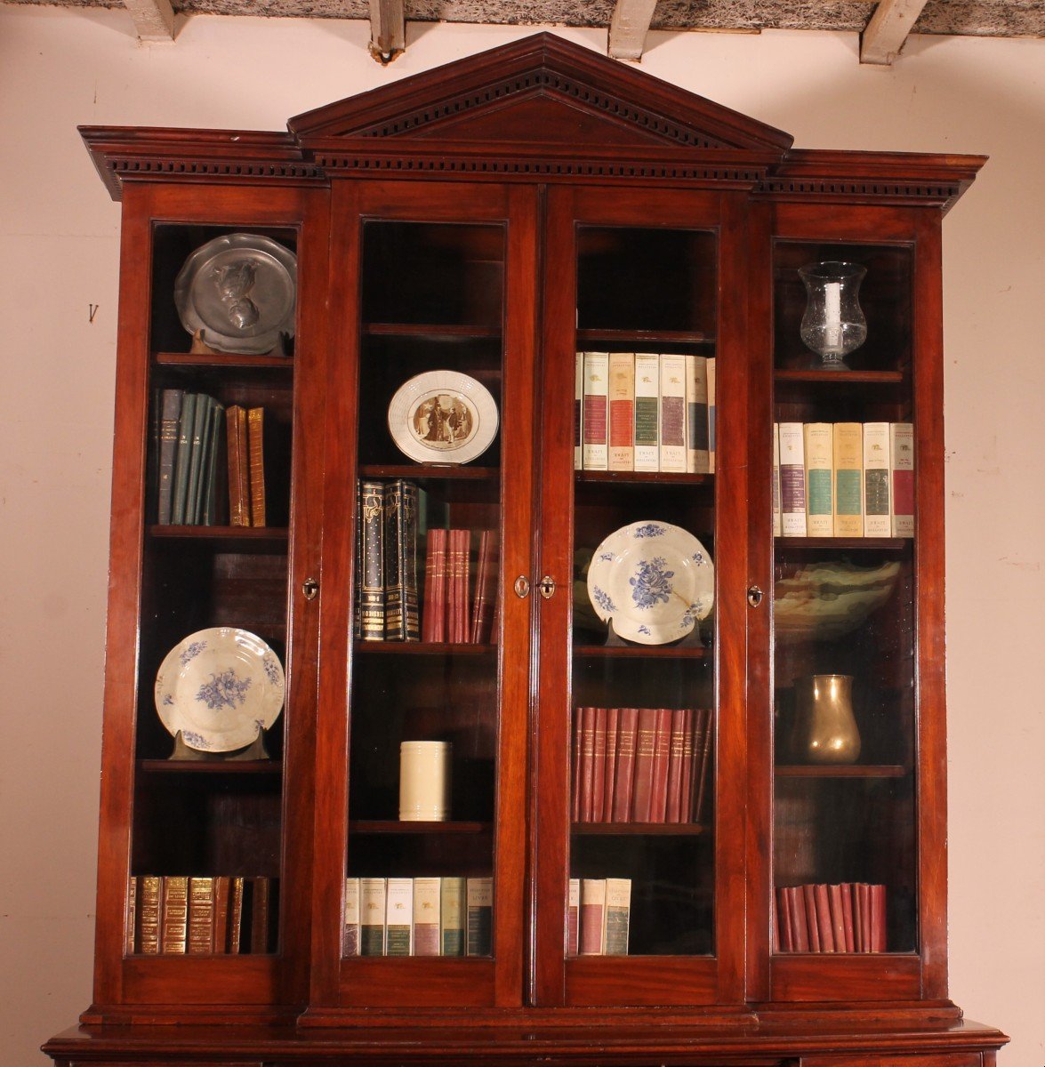 Mahogany Showcase Cabinet  Or Library From The 18th Century-photo-1