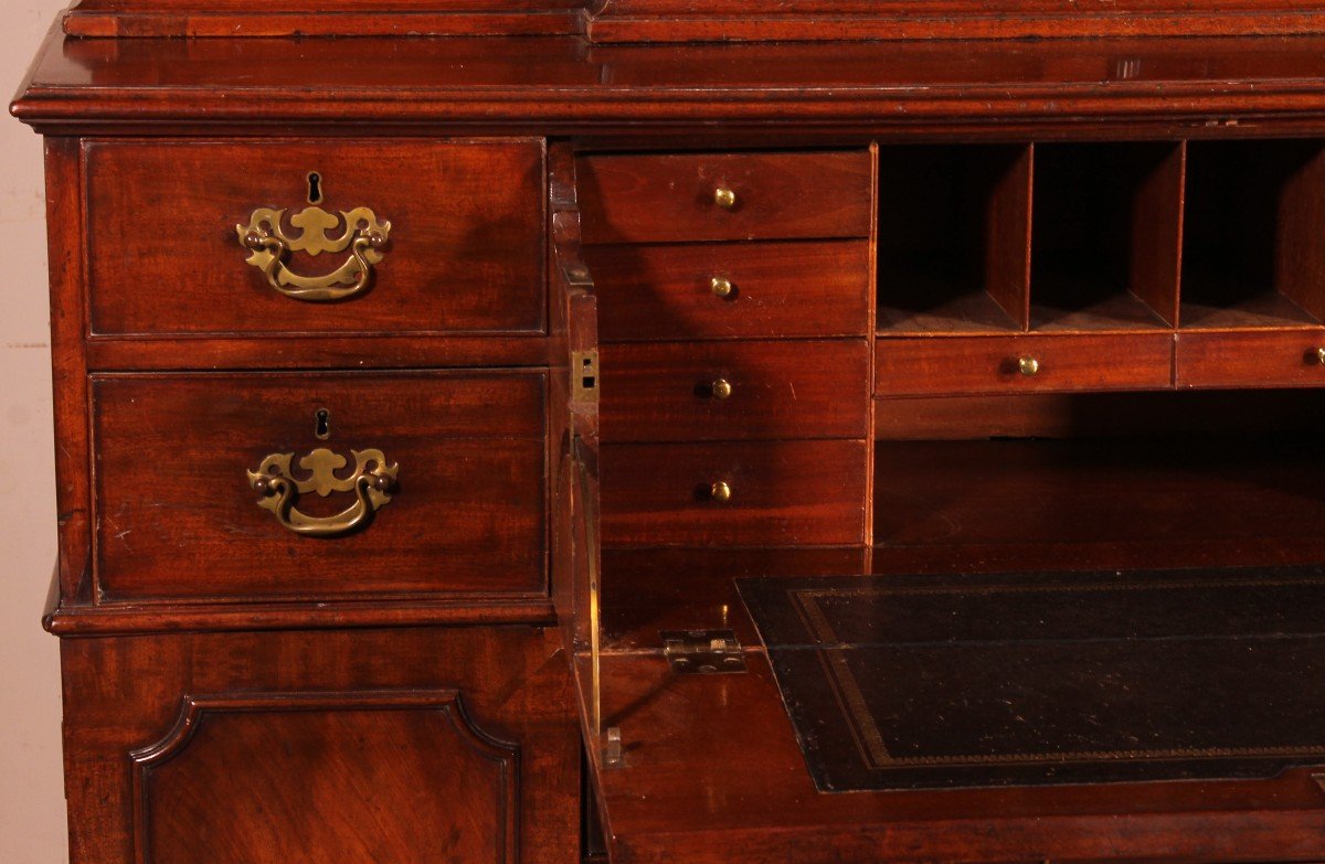 Mahogany Showcase Cabinet  Or Library From The 18th Century-photo-2