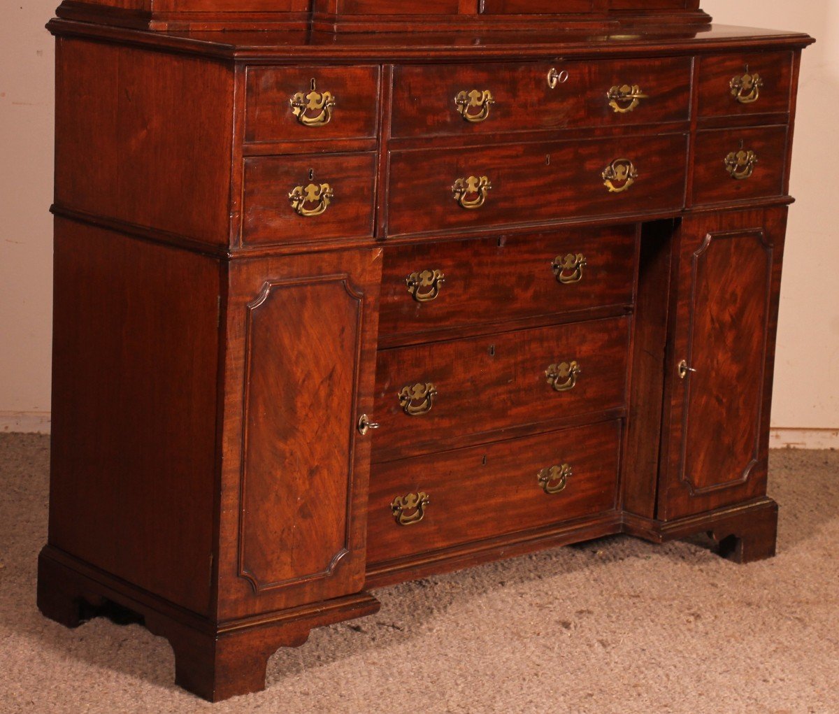 Mahogany Showcase Cabinet  Or Library From The 18th Century-photo-4