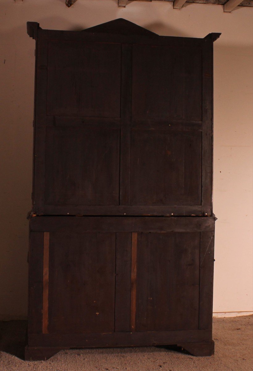 Mahogany Showcase Cabinet  Or Library From The 18th Century-photo-6