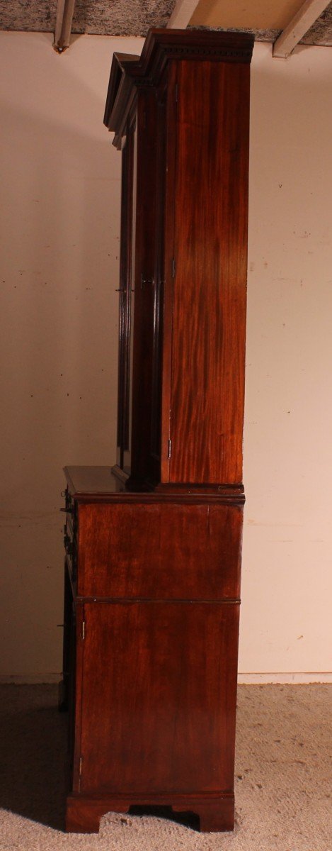 Mahogany Showcase Cabinet  Or Library From The 18th Century-photo-7