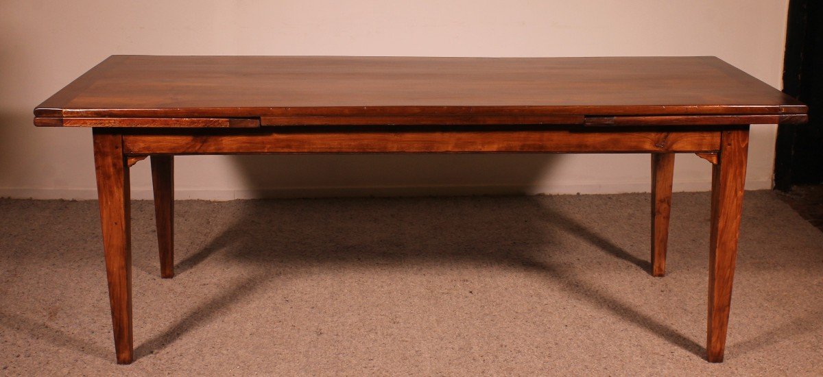Extending Table In Cherrywood 19th Century-louis XVI Feet-photo-4