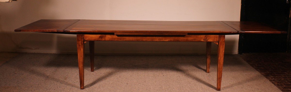 Extending Table In Cherrywood 19th Century-louis XVI Feet-photo-2