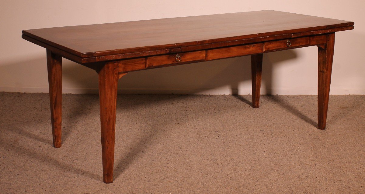 Extending Table In Cherrywood 19th Century-louis XVI Feet-photo-3