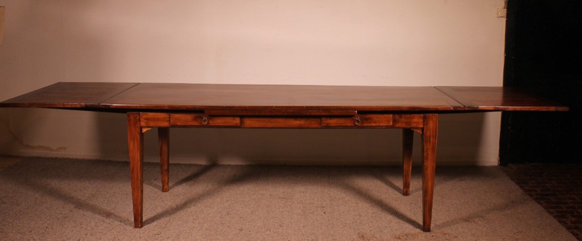 Extending Table In Cherrywood 19th Century-louis XVI Feet-photo-5