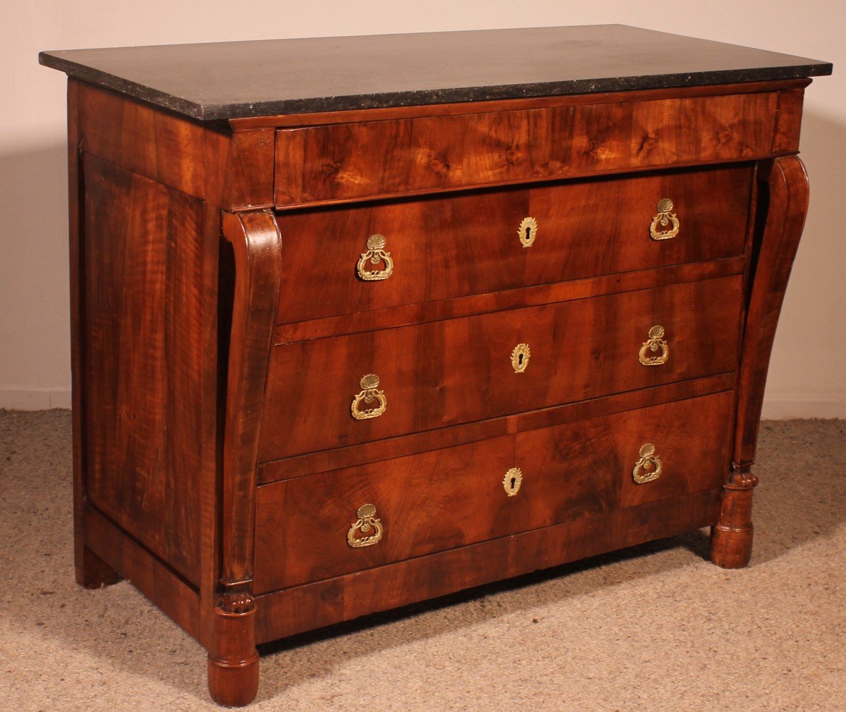  Early 19 Century French Chest Of Drawers In Walnut -photo-8
