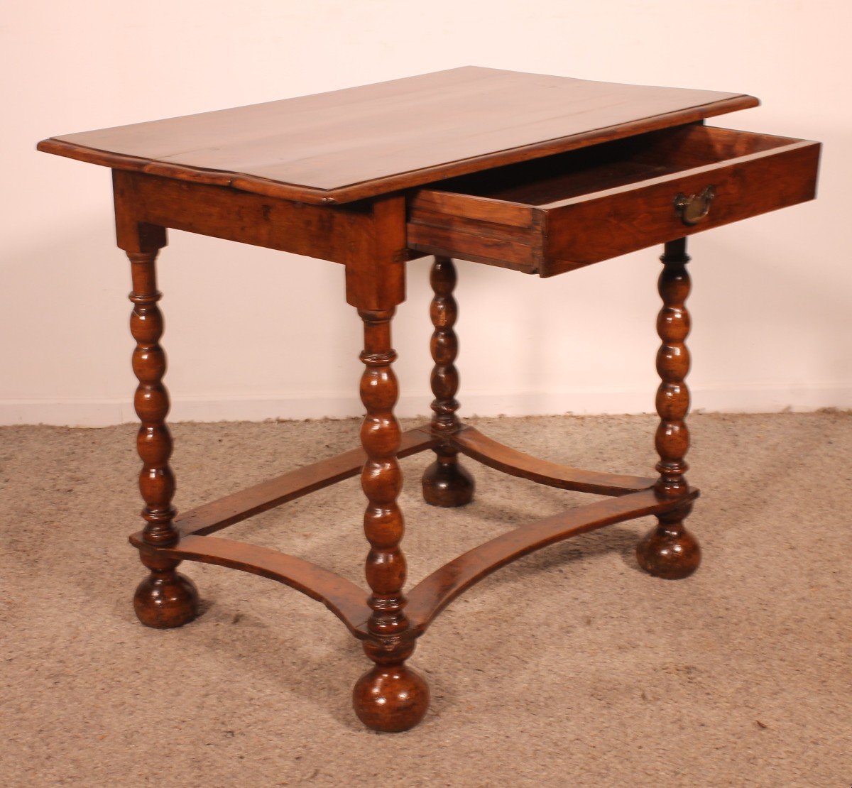 Small Writing Table/side Table In Walnut-17th Century-photo-8