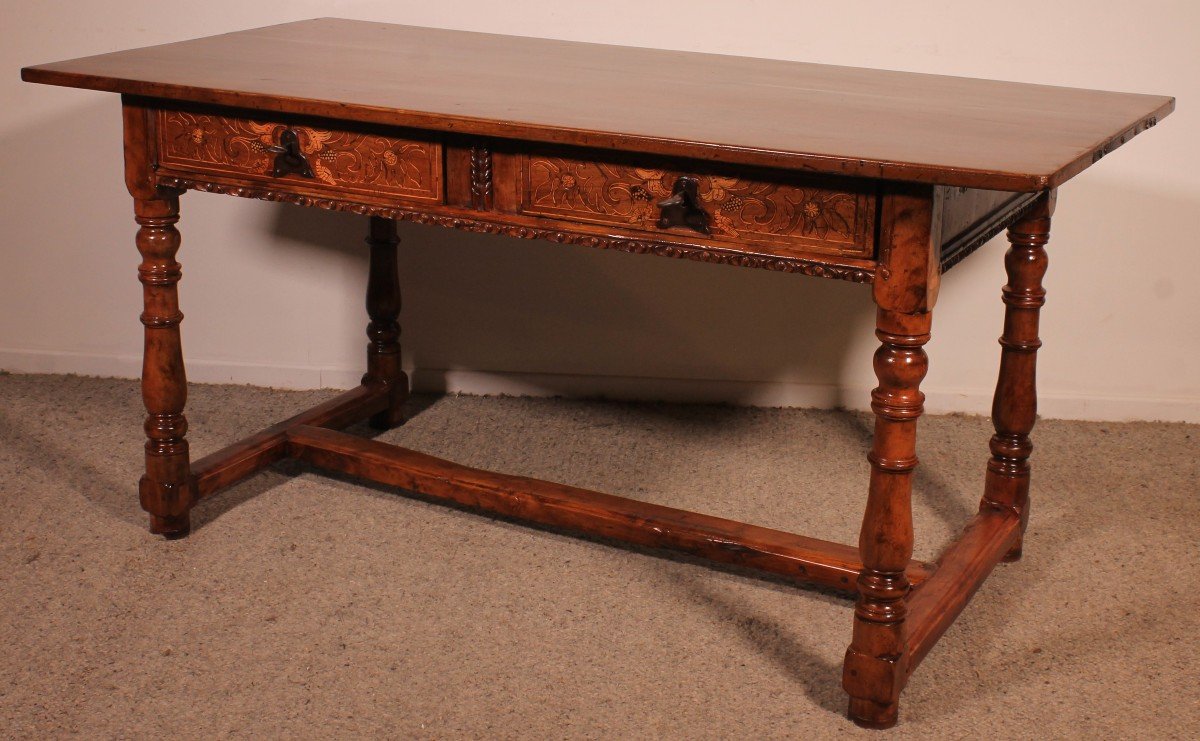 Spanish Renaissance Desk In Walnut-17th Century-photo-3