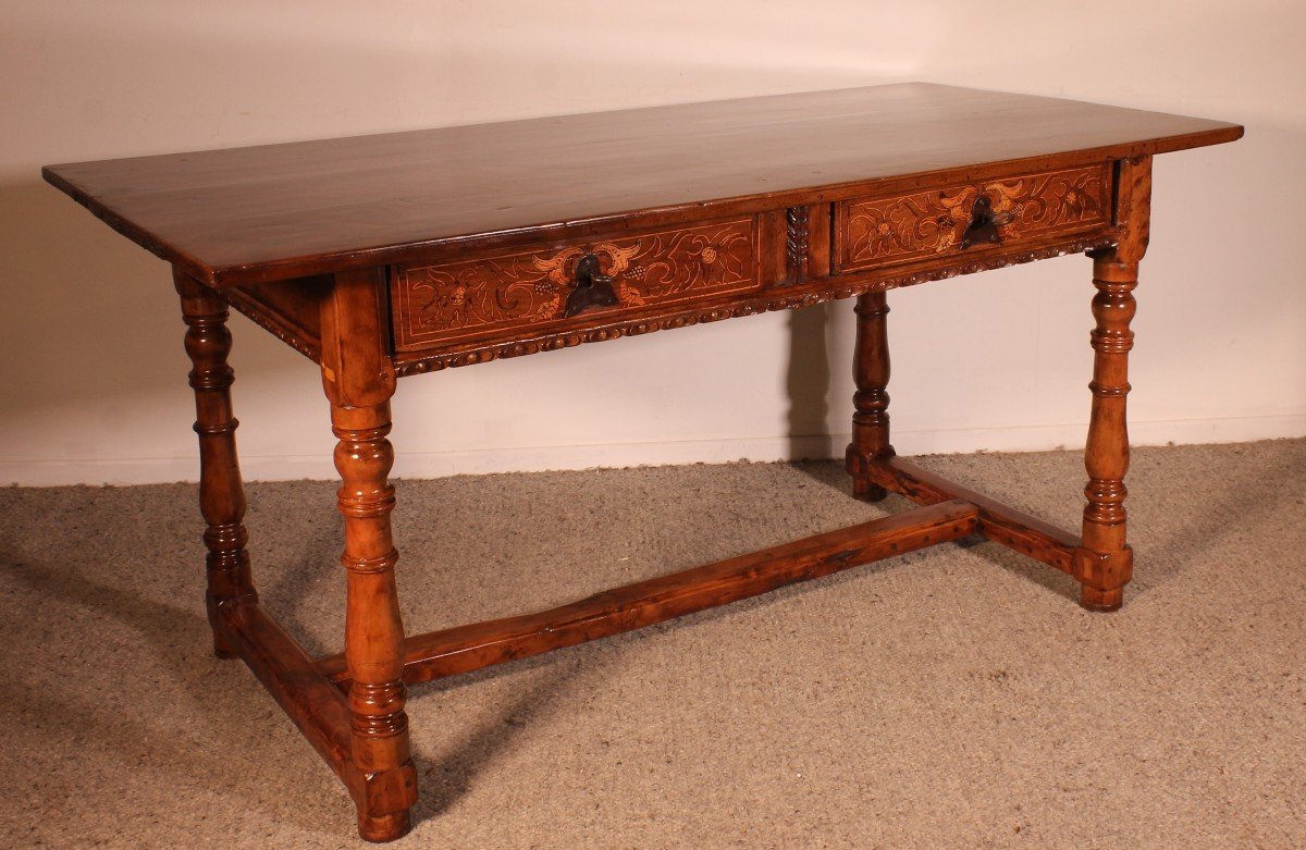 Spanish Renaissance Desk In Walnut-17th Century-photo-6