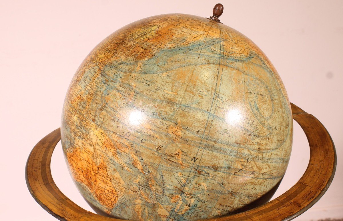 A Library Terrestrial Globe On Stand From  J.forest Paris From The 19th Century-photo-3